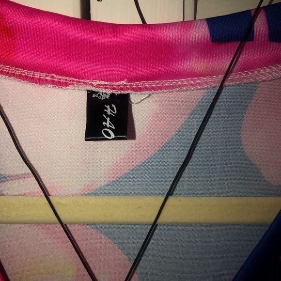 Haoohu Maxi Hawaiian style dress Blue and Pink 2XL - Picture 4 of 6